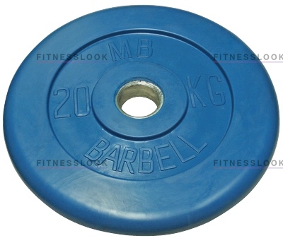 MB Barbell синий - 26 мм - 20 кг из каталога дисков для штанги с посадочным диаметром 26 мм.  в Санкт-Петербурге по цене 6419 ₽