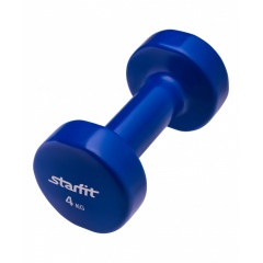 Гантель для фитнеса StarFit виниловая, 4 кг, темно-синяя в СПб по цене 3675 ₽