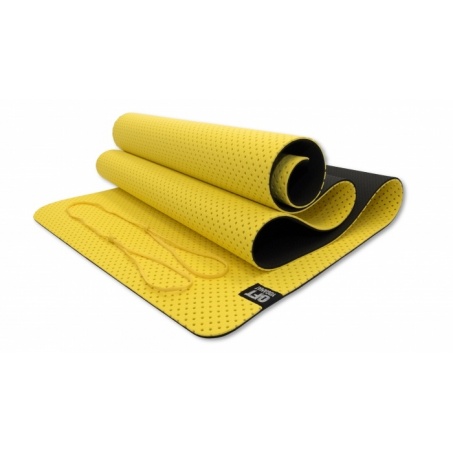 Мат для йоги Original FitTools 6 мм двухслойный перфорированный желтый FT-YGM6-3DT-YELLOW