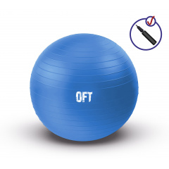 Гимнастический мяч Original FitTools 75 см синий с насосом FT-GBR-75BS в СПб по цене 1350 ₽