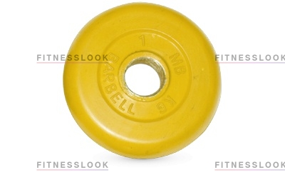 MB Barbell желтый - 26 мм - 1 кг из каталога дисков для штанги с посадочным диаметром 26 мм.  в Санкт-Петербурге по цене 544 ₽