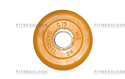 MB Barbell желтый - 26 мм - 0.75 кг из каталога дисков для штанги с посадочным диаметром 26 мм.  в Санкт-Петербурге по цене 525 ₽