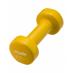 Гантель для фитнеса StarFit виниловая, 2.5 кг, желтая в СПб по цене 2182 ₽