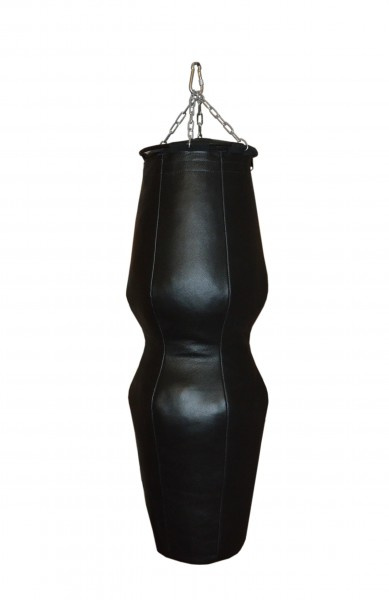 Подвесной боксерский мешок и груша Рокки Силуэт 110х40 см. 40 кг. кожа