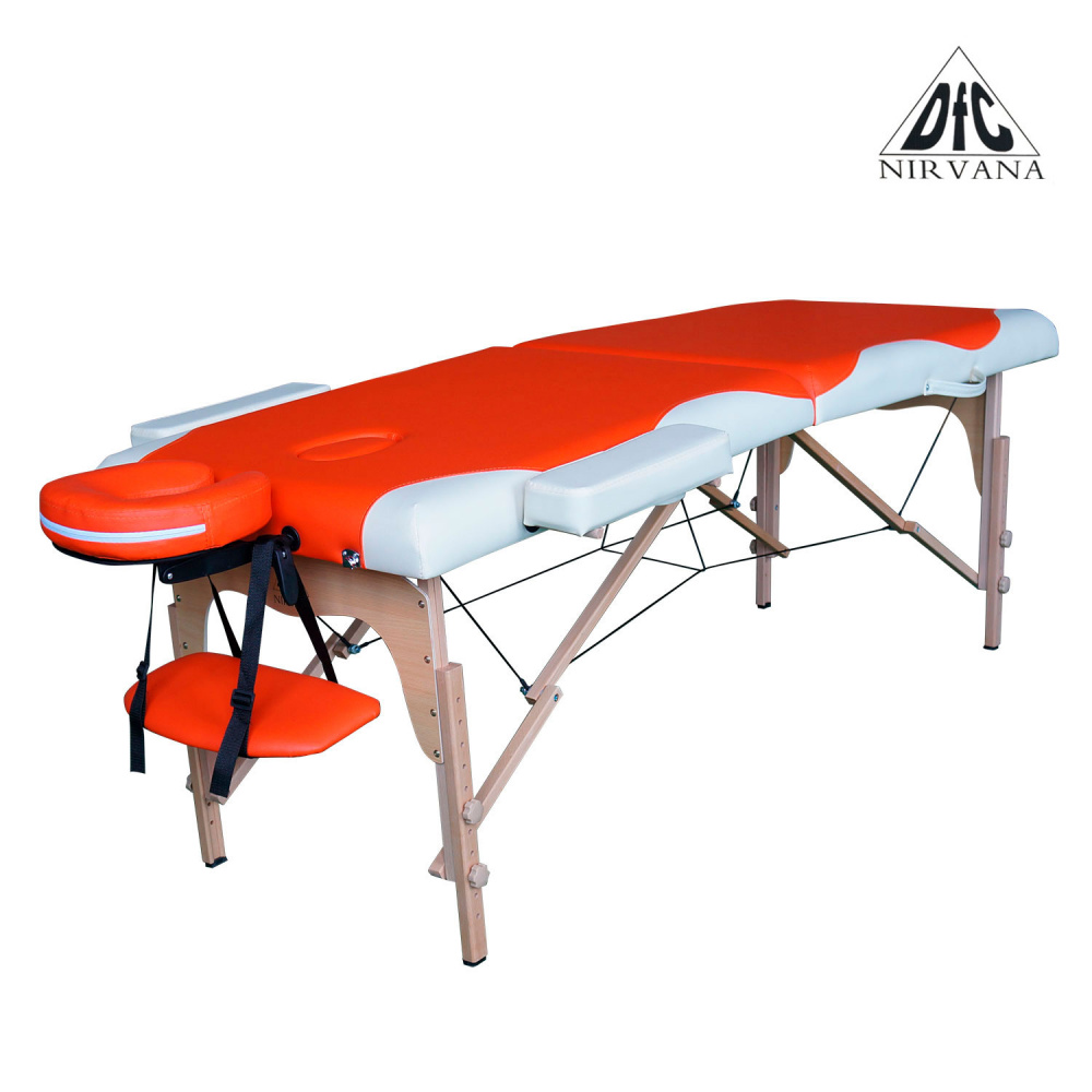Складной массажный стол DFC Nirvana Relax (оранжевый/кремовый)