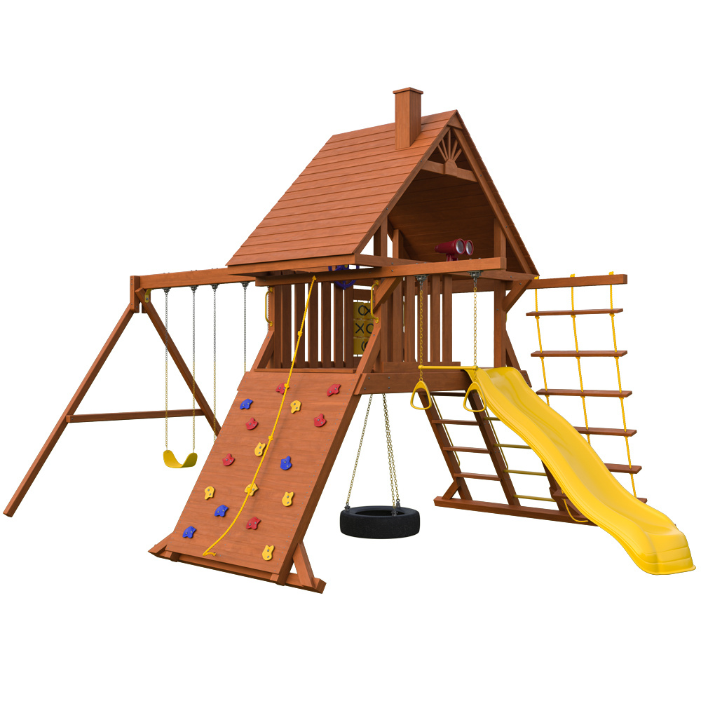 New Sunrise Зарница с деревянной крышей из каталога детских игровых комплексов  в Санкт-Петербурге по цене 213500 ₽
