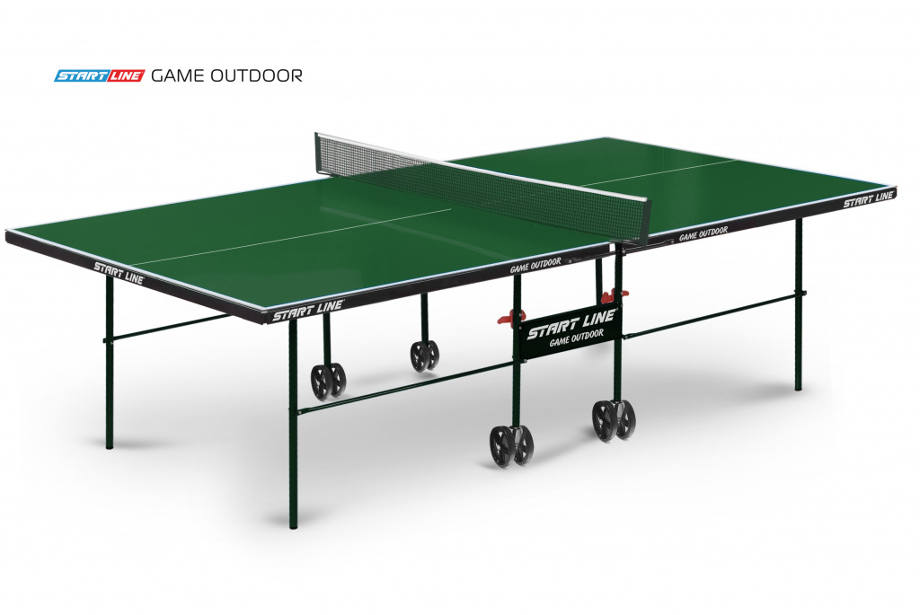 Start Line Game Outdoor с сеткой зеленый из каталога влагостойких теннисных столов в Санкт-Петербурге по цене 36990 ₽