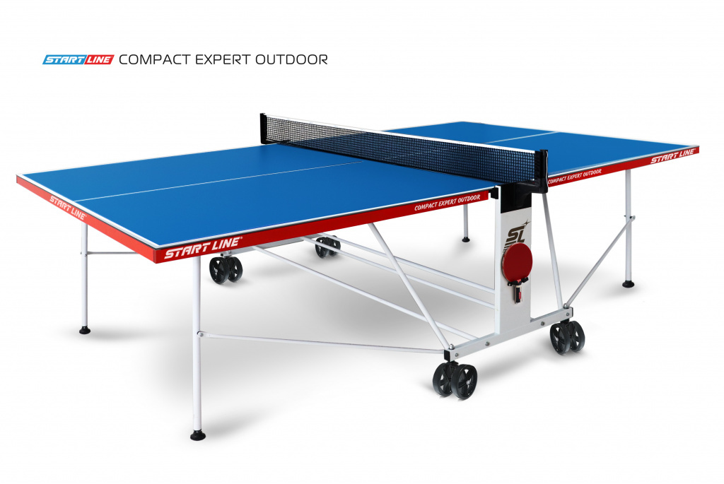 Start Line Compact Expert Outdoor Blue из каталога всепогодных теннисных столов в Санкт-Петербурге по цене 47990 ₽