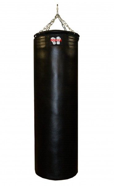 Рокки 160х40 см. 67 кг. кожа черный из каталога товаров для бокса и единоборств в Санкт-Петербурге по цене 39000 ₽