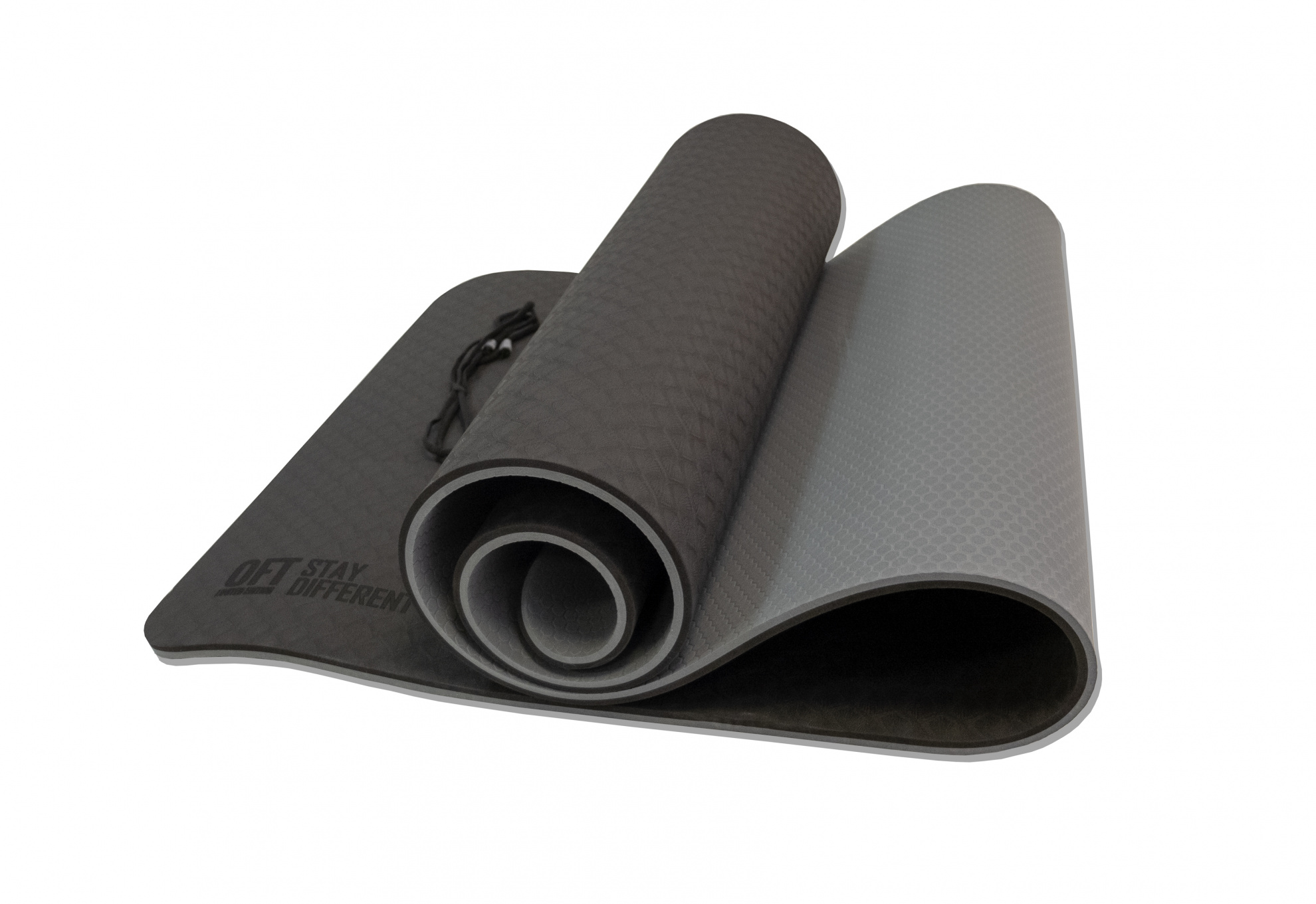 Коврик для йоги Original FitTools 10 мм двухслойный TPE черно-серый FT-YGM10-TPE-BCGY