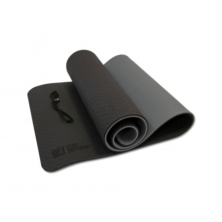 Коврик для йоги Original FitTools 10 мм двухслойный TPE черно-серый FT-YGM10-TPE-BCGY