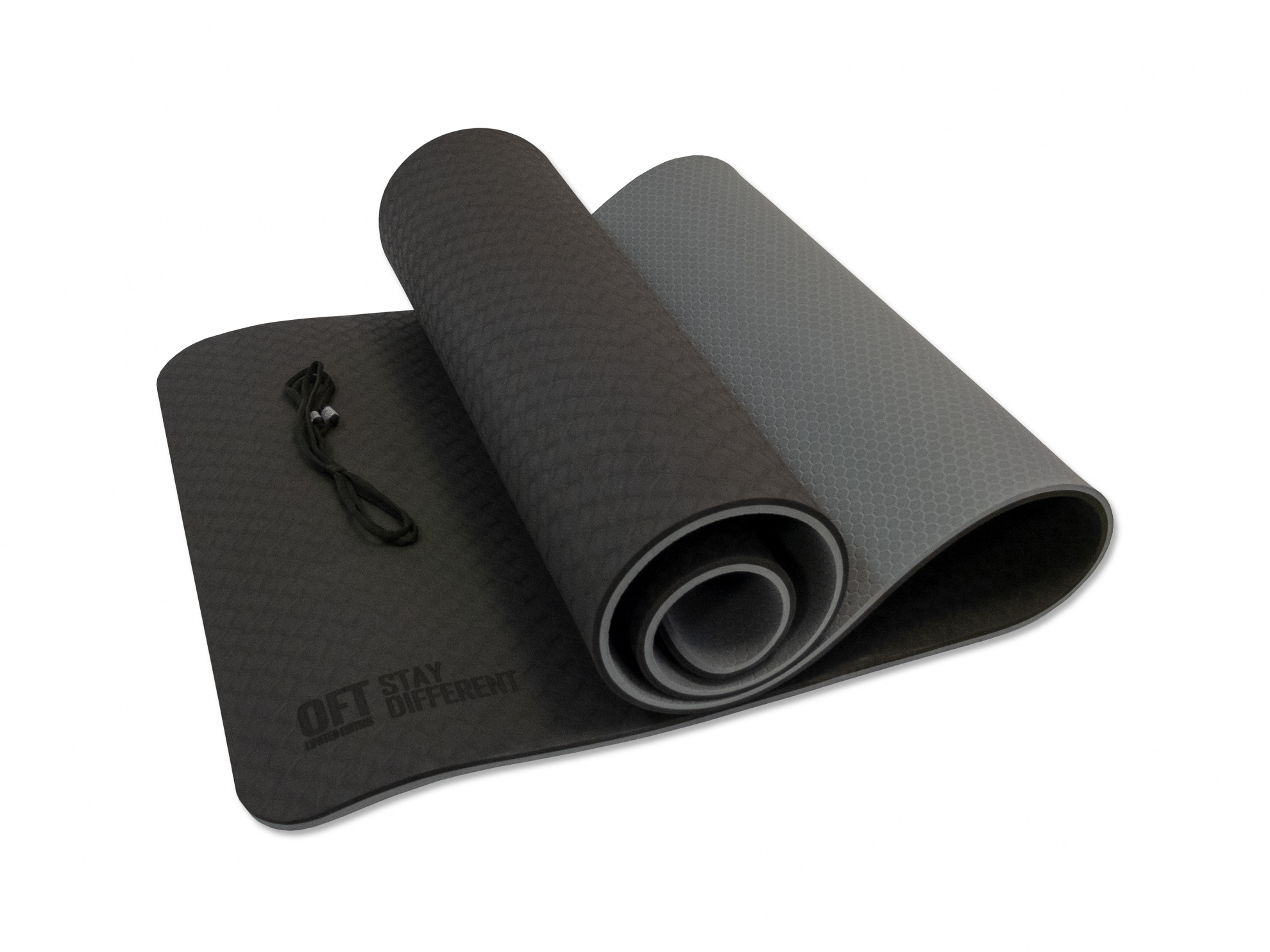 10 мм двухслойный TPE черно-серый FT-YGM10-TPE-BCGY в СПб по цене 2990 ₽ в категории коврики для йоги и фитнеса Original FitTools