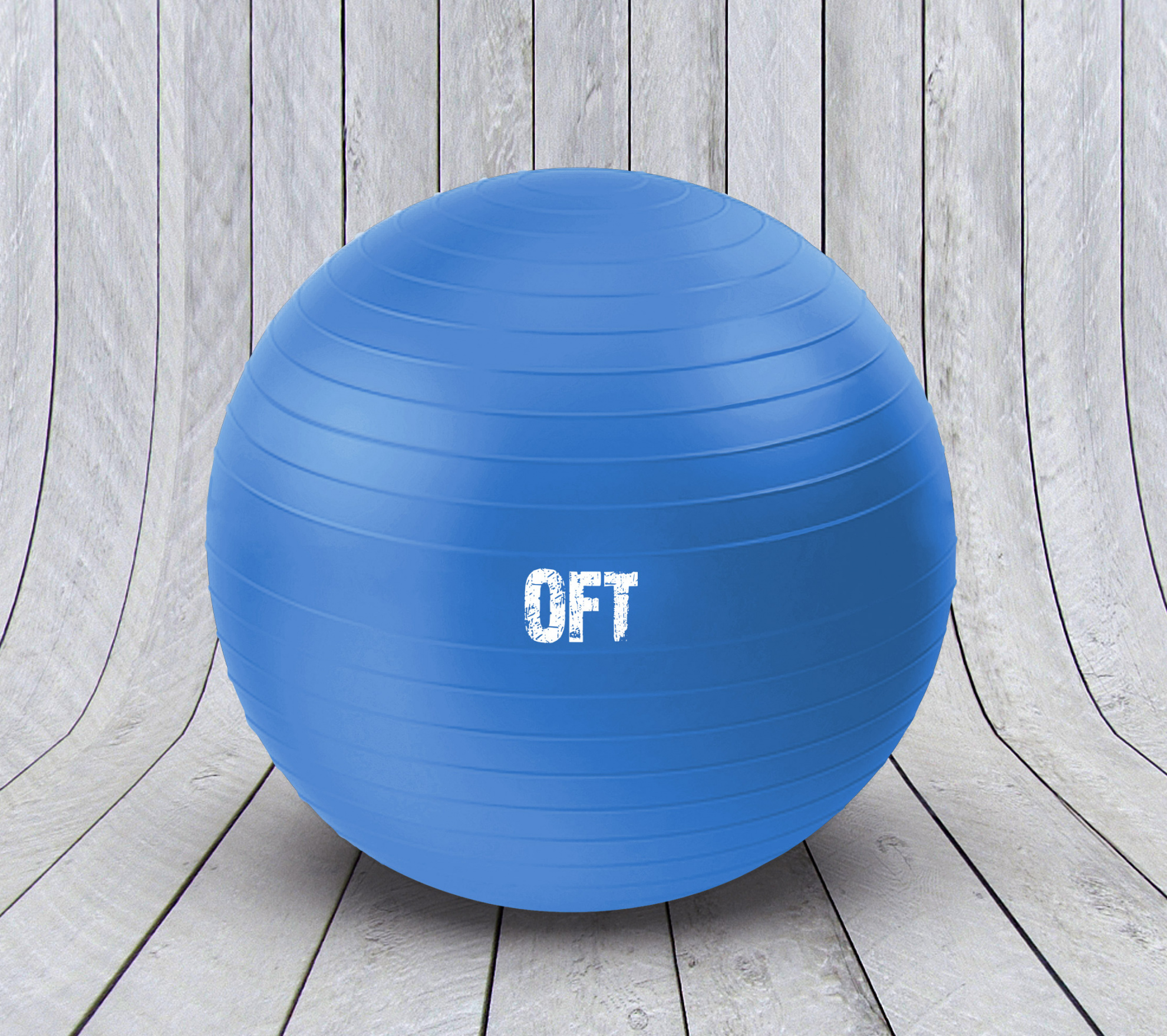 Гимнастический мяч Original FitTools 75 см синий с насосом FT-GBR-75BS