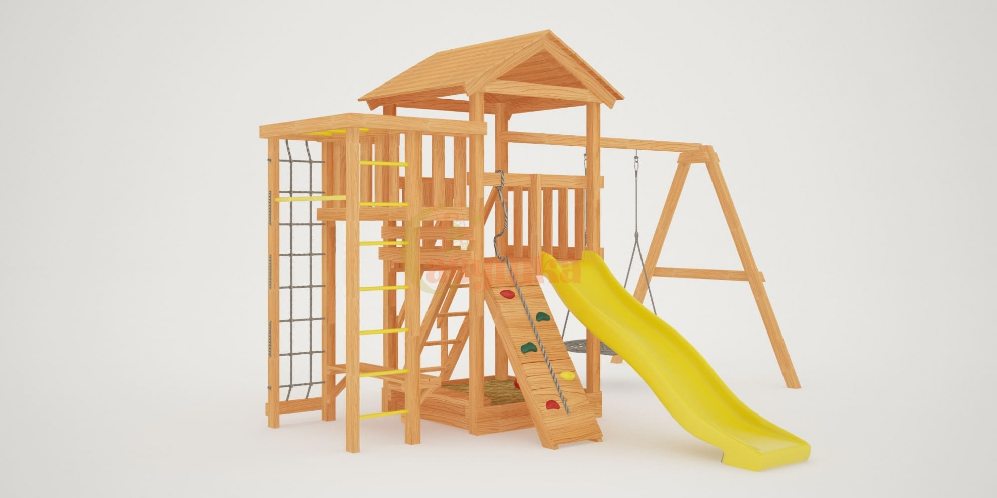 Савушка Мастер 3 с качелями Гнездо 1 метр Недорогие детские комплексы