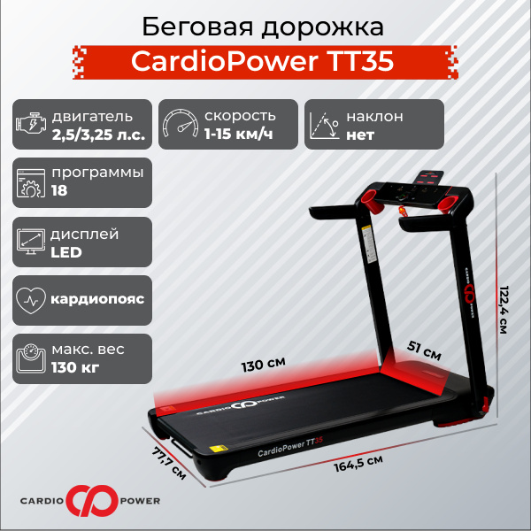 CardioPower TT35 из каталога беговых дорожек в Санкт-Петербурге по цене 64900 ₽