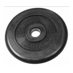 Диск для штанги обрезиненный MB Barbell (металлическая втулка) 20 кг / диаметр 51 мм в СПб по цене 10836 ₽