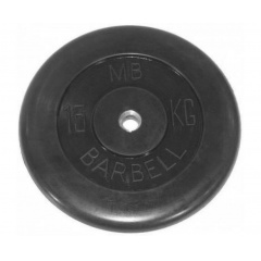 Диск для штанги обрезиненный MB Barbell (металлическая втулка) 15 кг / диаметр 51 мм в СПб по цене 8148 ₽
