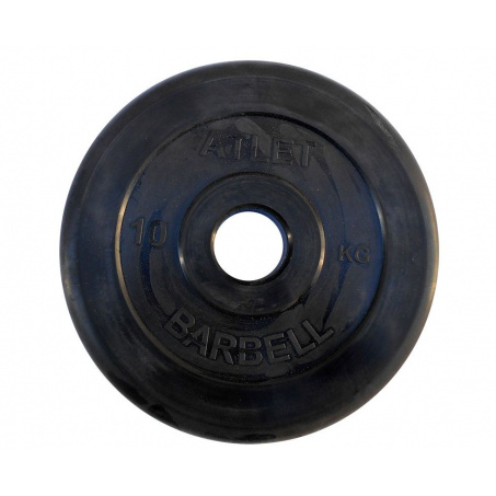 Диск для штанги обрезиненный MB Barbell ATLET 10 кг / диаметр 51 мм