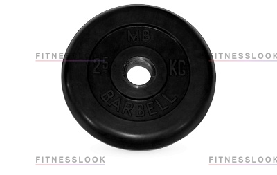 MB Barbell черный - 26 мм - 2.5 кг из каталога дисков для штанги с посадочным диаметром 26 мм.  в Санкт-Петербурге по цене 900 ₽