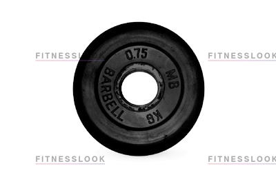 MB Barbell черный - 26 мм - 0.75 кг из каталога дисков для штанги с посадочным диаметром 26 мм.  в Санкт-Петербурге по цене 686 ₽
