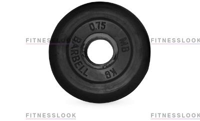 MB Barbell черный - 30 мм - 0.75 кг из каталога дисков для штанги с посадочным диаметром 30 мм.  в Санкт-Петербурге по цене 476 ₽
