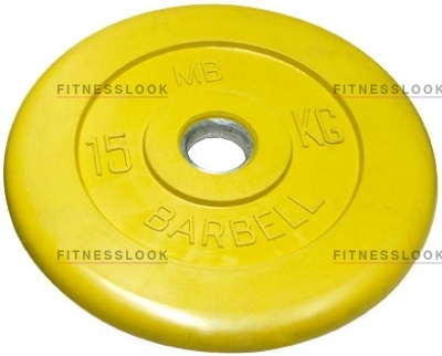 MB Barbell желтый - 30 мм - 15 кг из каталога дисков для штанги с посадочным диаметром 30 мм.  в Санкт-Петербурге по цене 4816 ₽