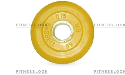 MB Barbell желтый - 30 мм - 0.75 кг из каталога дисков для штанги с посадочным диаметром 30 мм.  в Санкт-Петербурге по цене 735 ₽