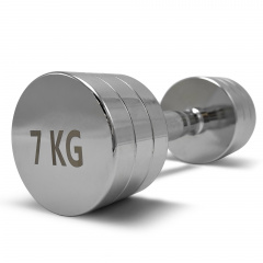 UnixFit PRO круглая 7 кг DBRND7PCE из каталога хромированных гантелей в Санкт-Петербурге по цене 3150 ₽