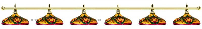 Weekend Лампа на шесть плафонов «Colorful» (золотистая штанга, цветной плафон D44см) из каталога ламп/светильников на шесть плафонов в Санкт-Петербурге по цене 13601 ₽