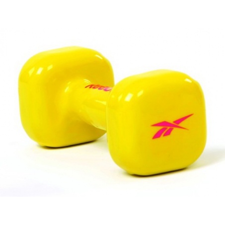 Гантель для фитнеса REEBOK виниловая 3 кг.  Dumbbell Yellow RAWT-11053YL