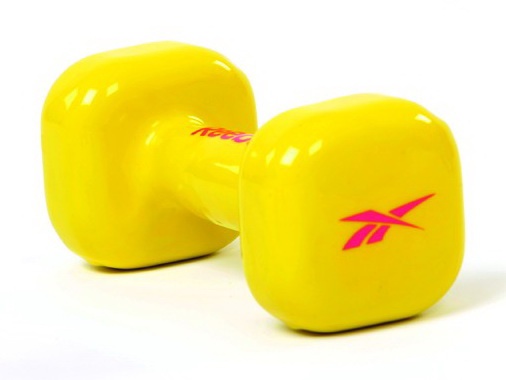 виниловая 3 кг.  Dumbbell Yellow RAWT-11053YL в СПб по цене 2128 ₽ в категории гантели для фитнеса Reebok