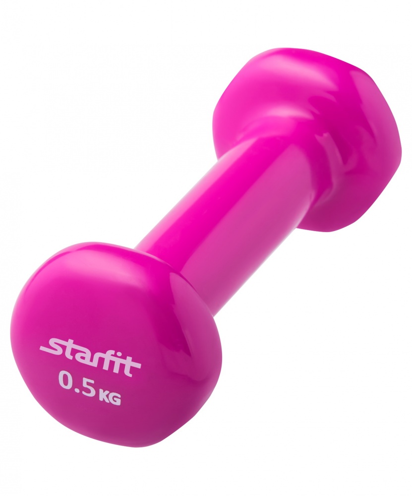 Гантель для фитнеса StarFit виниловая, 0.5 кг, розовая