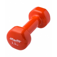 Гантель для фитнеса StarFit виниловая, 1.5 кг. оранжевая в СПб по цене 1128 ₽