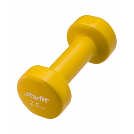 Гантель для фитнеса StarFit виниловая, 2.5 кг, желтая