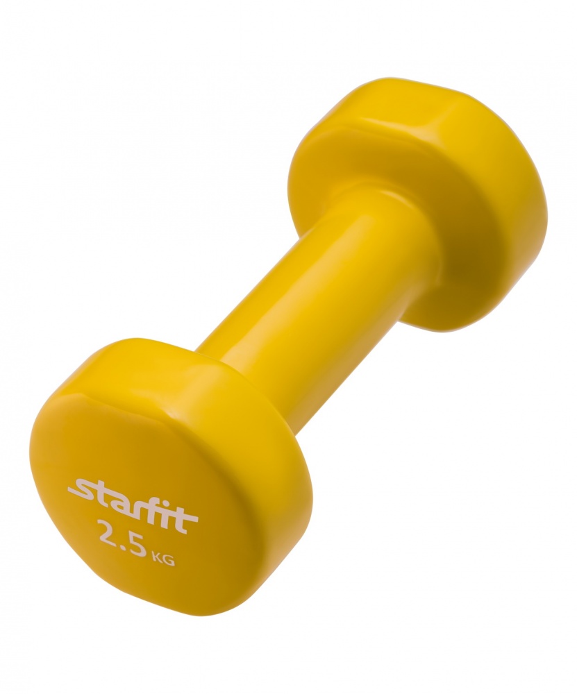 Гантель для фитнеса StarFit виниловая, 2.5 кг, желтая