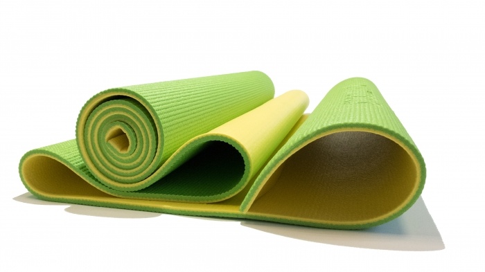 Коврик для йоги и фитнеса Original FitTools толщина 6 мм. зеленый/желтый