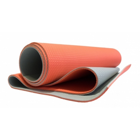 Коврик для йоги и фитнеса Original FitTools толщина 6 мм., серый/красный