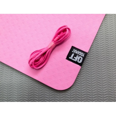 Коврик для йоги Original FitTools 6 мм двухслойный розовый FT-YGM6-2LT-PINK-BK