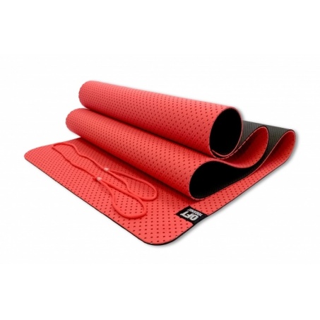 Мат для йоги Original FitTools 6 мм двухслойный перфорированный красный FT-YGM6-3DT-RED