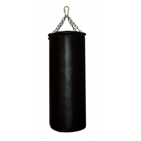 Подвесной боксерский мешок и груша Рокки 100х35 см. 35 кг. натуральная кожа черный